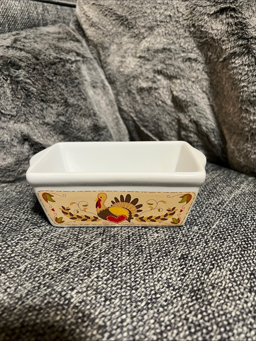 Ceramic Rectangular Baking Dish with Turkey Motif